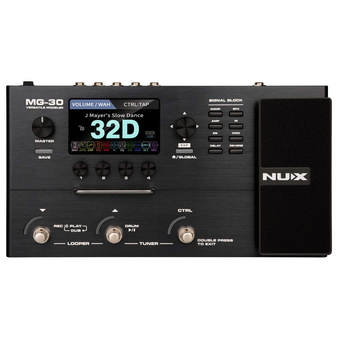 Nux MG30 Guitar Multieffects Processor With Nux NMP2  Lite Dual Footswitch.